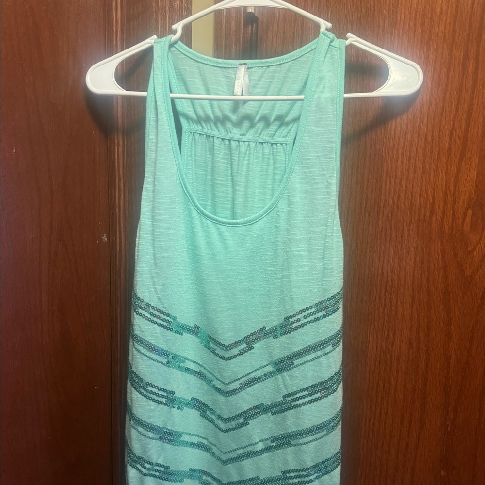 - - Vanity racer back tank size XL with sequins in EUC